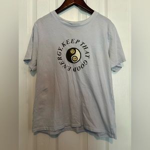 Forever 21 Light Blue Keep The Good Vibes t shirt